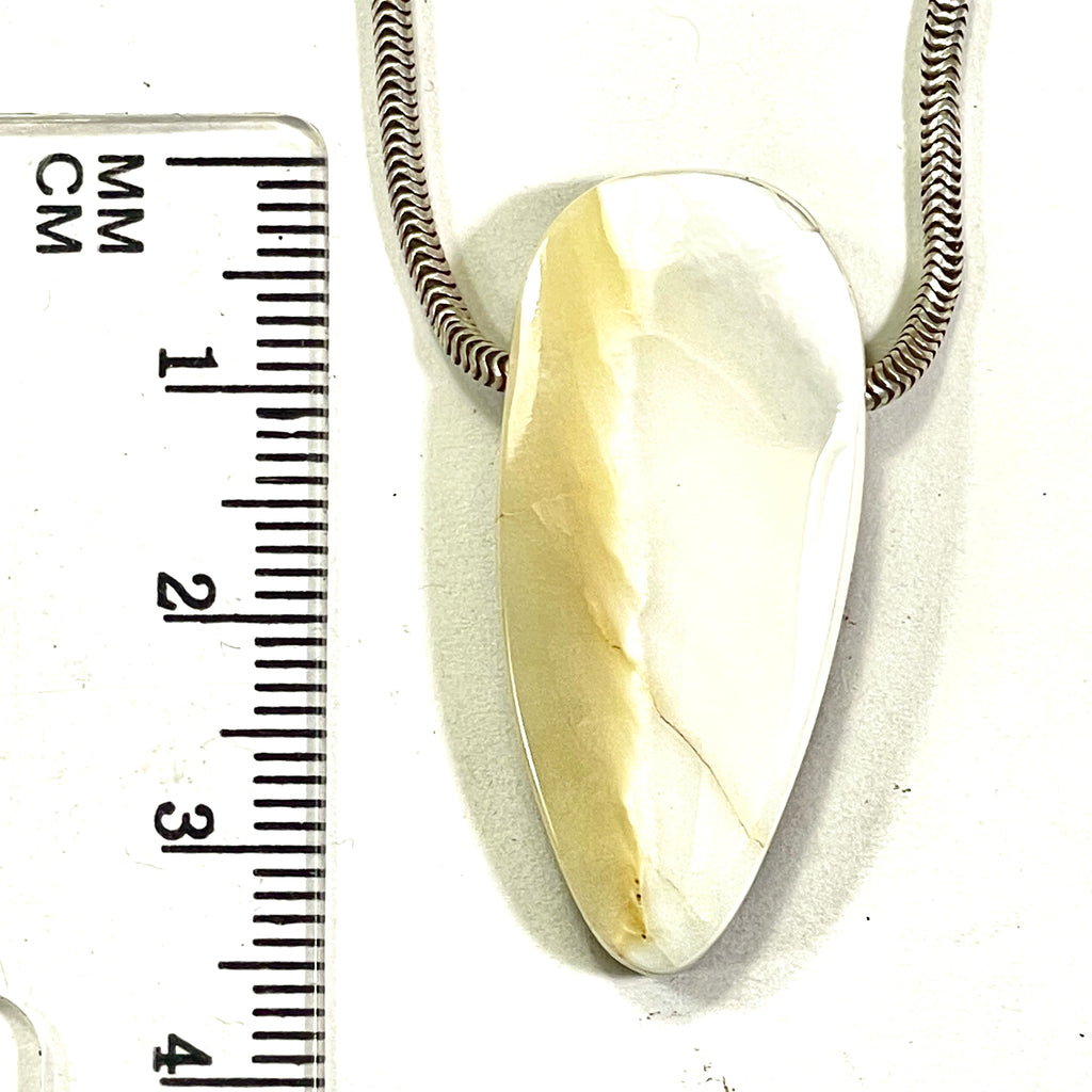 DVH Gem Dinosaur Bone Biopsy Mother of Pearl Doublet Bead 34x16x7mm (6724)
