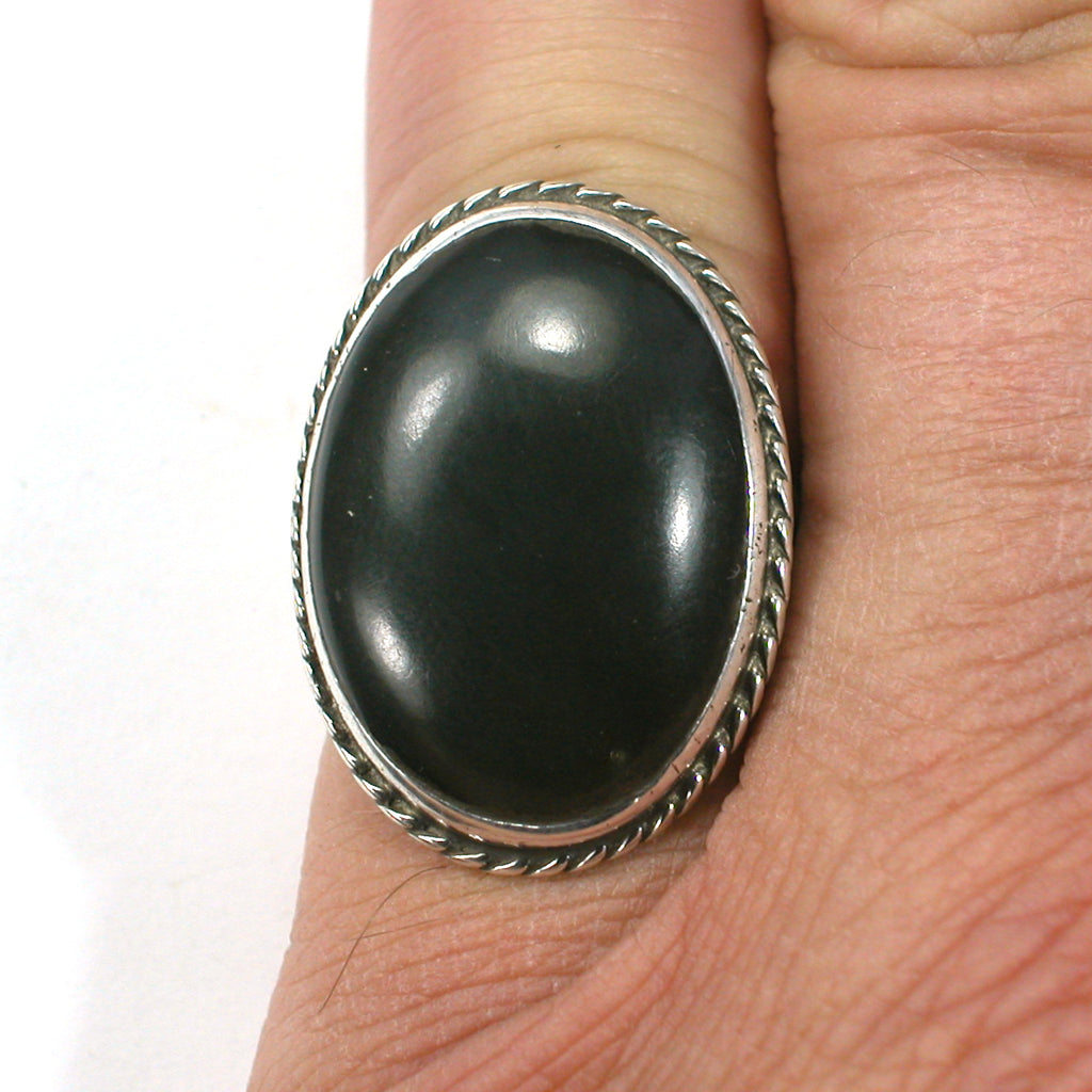 DVH sz 7 Nephrite Jade Sterling Silver Ring Handmade By My Dad (5688)