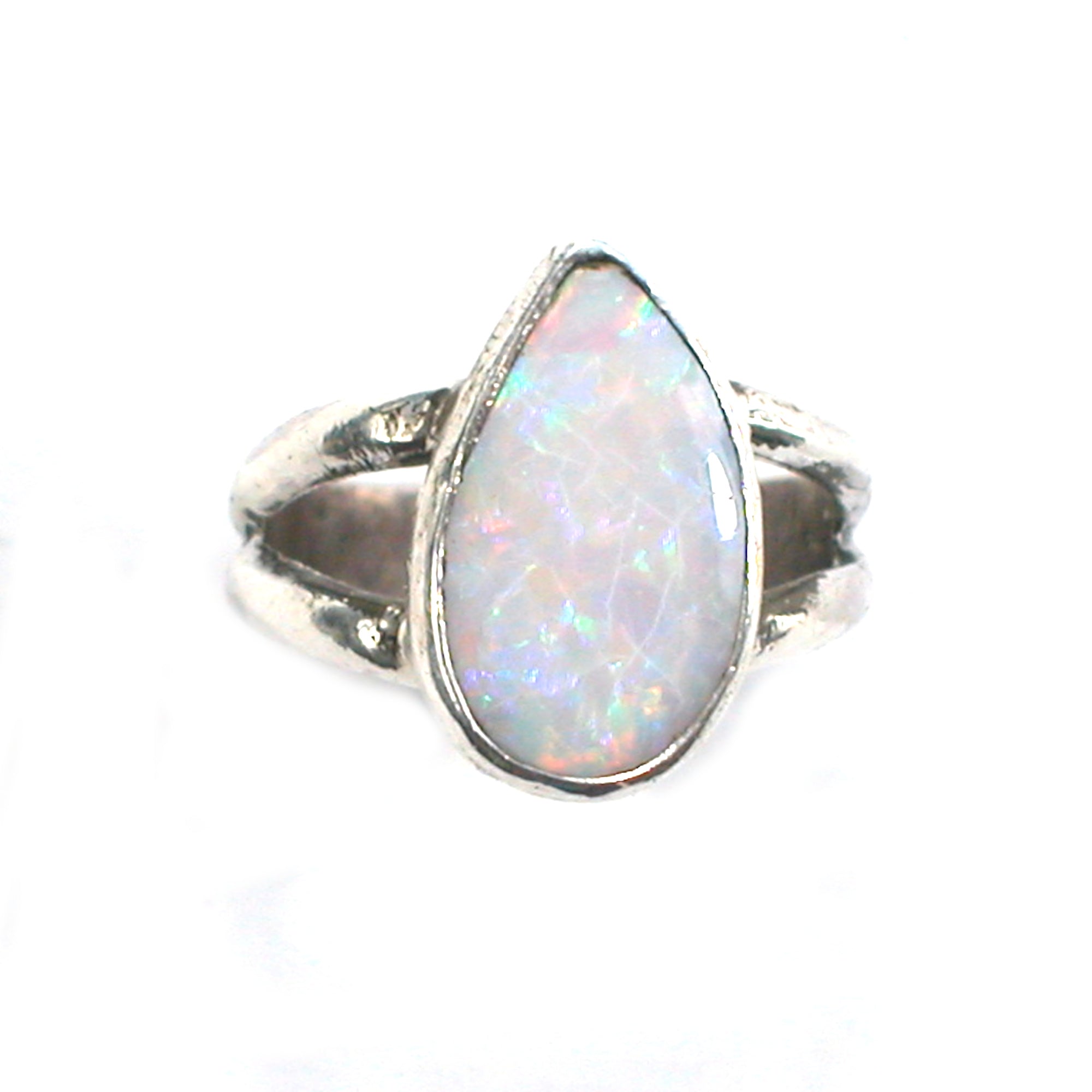 DVH sz 2.5 Australian Opal Sterling Silver Ring Made by Me for Nana! (5689) - DVHdesigns