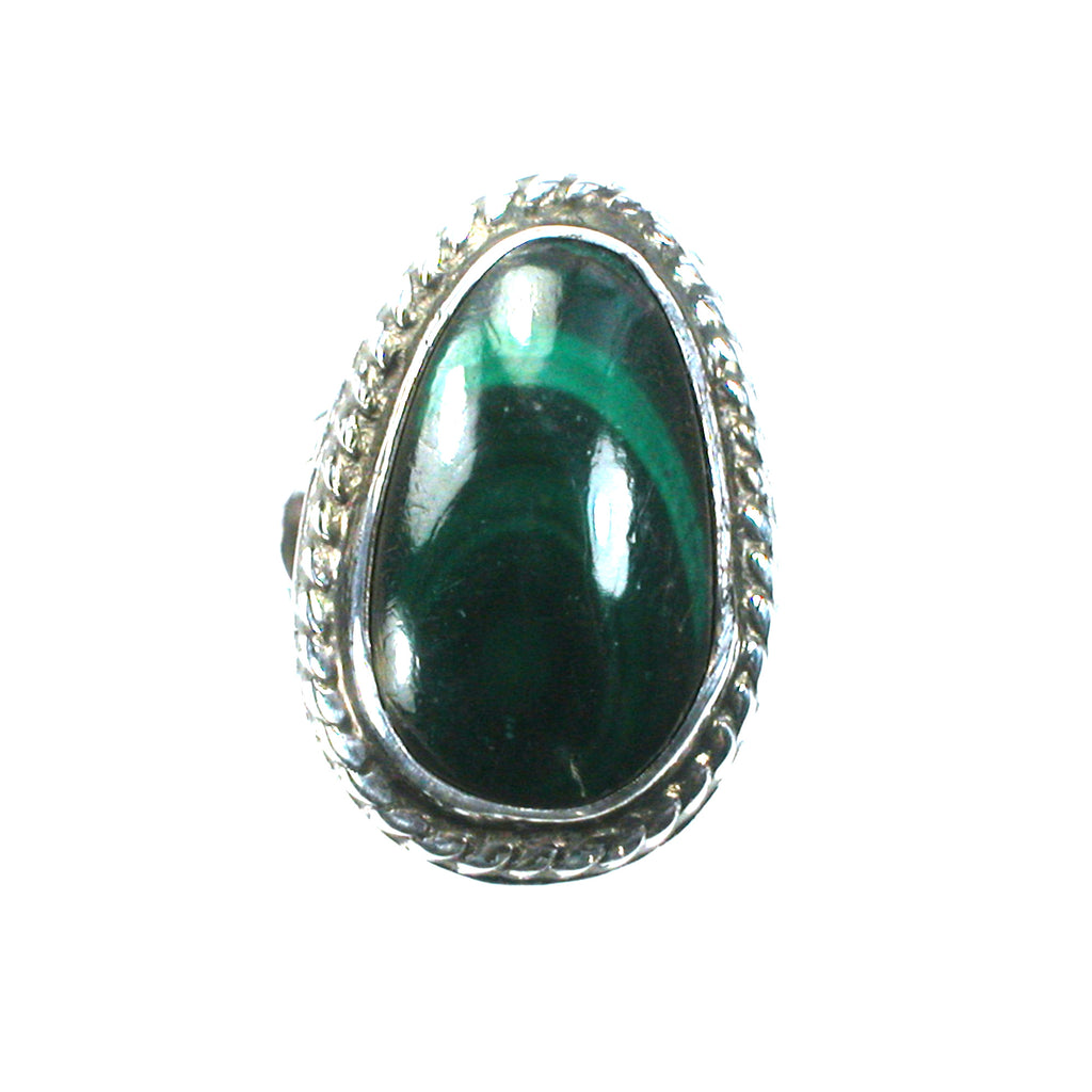 DVH sz 6.5 Malachite Sterling Silver Ring Made by Me for Mom! (5690) - DVHdesigns