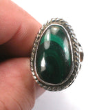 DVH sz 6.5 Malachite Sterling Silver Ring Made by Me for Mom! (5690)