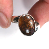 DVH sz 8 Fire Agate Sterling Ring Made by Me for Me! (5692)