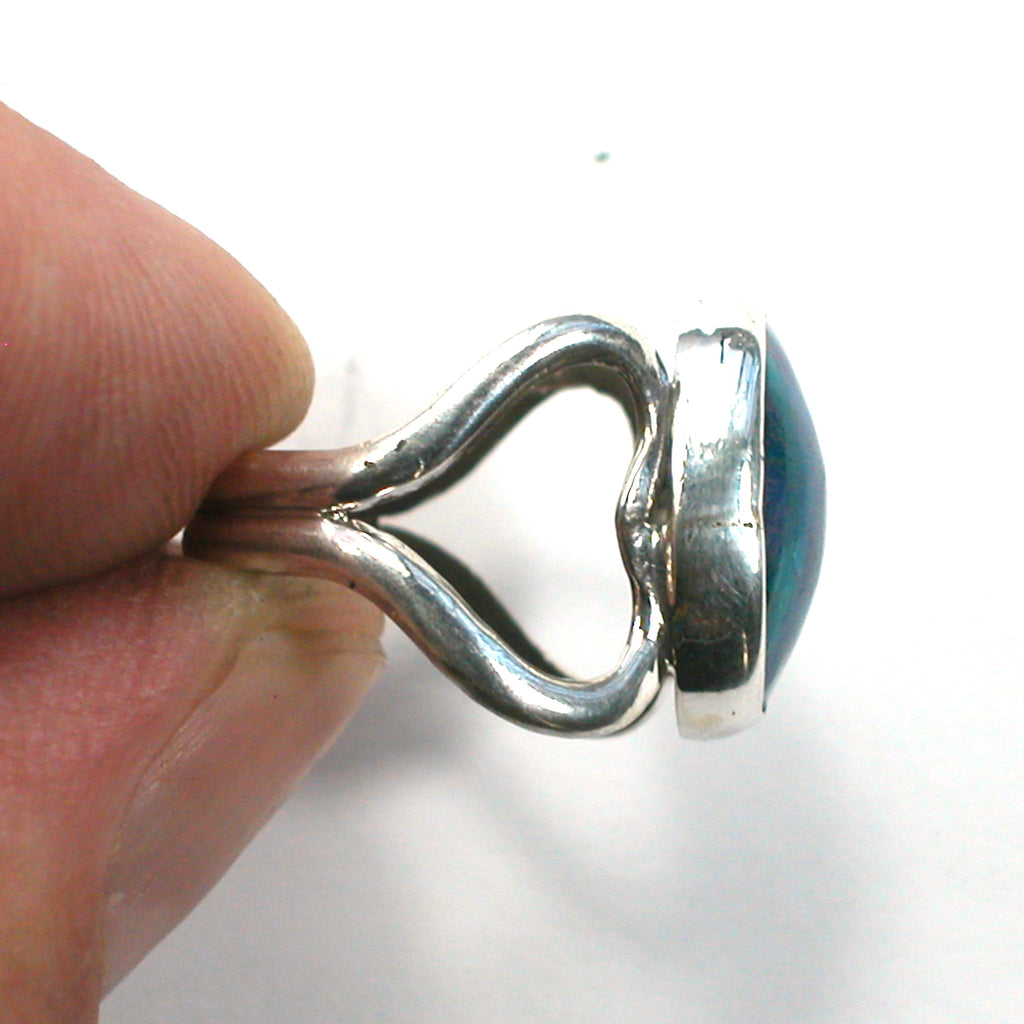 DVH sz 4 Azurite Sterling Heart Ring Made by Me for Mom! (5693) - DVHdesigns