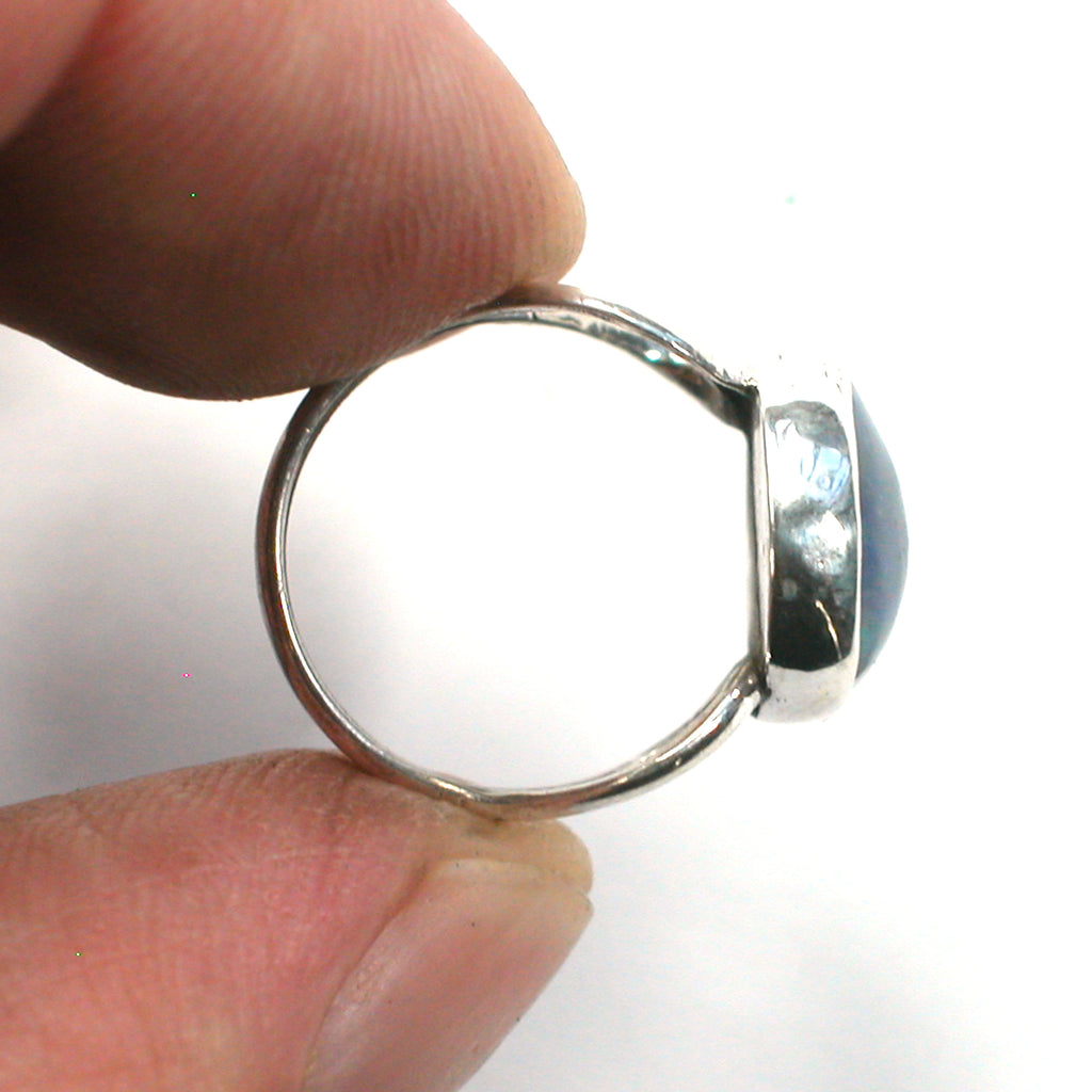 DVH sz 4 Azurite Sterling Heart Ring Made by Me for Mom! (5693) - DVHdesigns