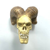 DVH Big Horn Human Skull Devil Krampus Ceramic Bead Custom OOAK OCF 83x65x40mm
