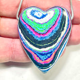 DVH Fluorescent Funkite Heart Bead Industrial Paint (Fordite related) 50x40x14mm (6201)