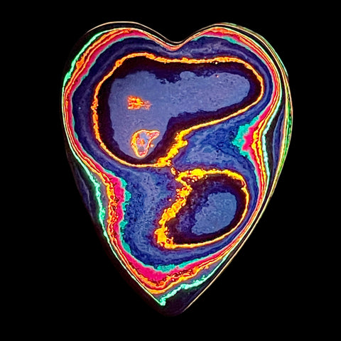 DVH Fluorescent Funkite Heart Bead Industrial Paint (Fordite related) 50x40x14mm (6201)