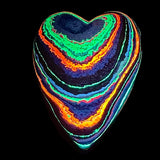 DVH Fluorescent Funkite Heart Bead Industrial Paint (Fordite related) 50x40x14mm (6201)