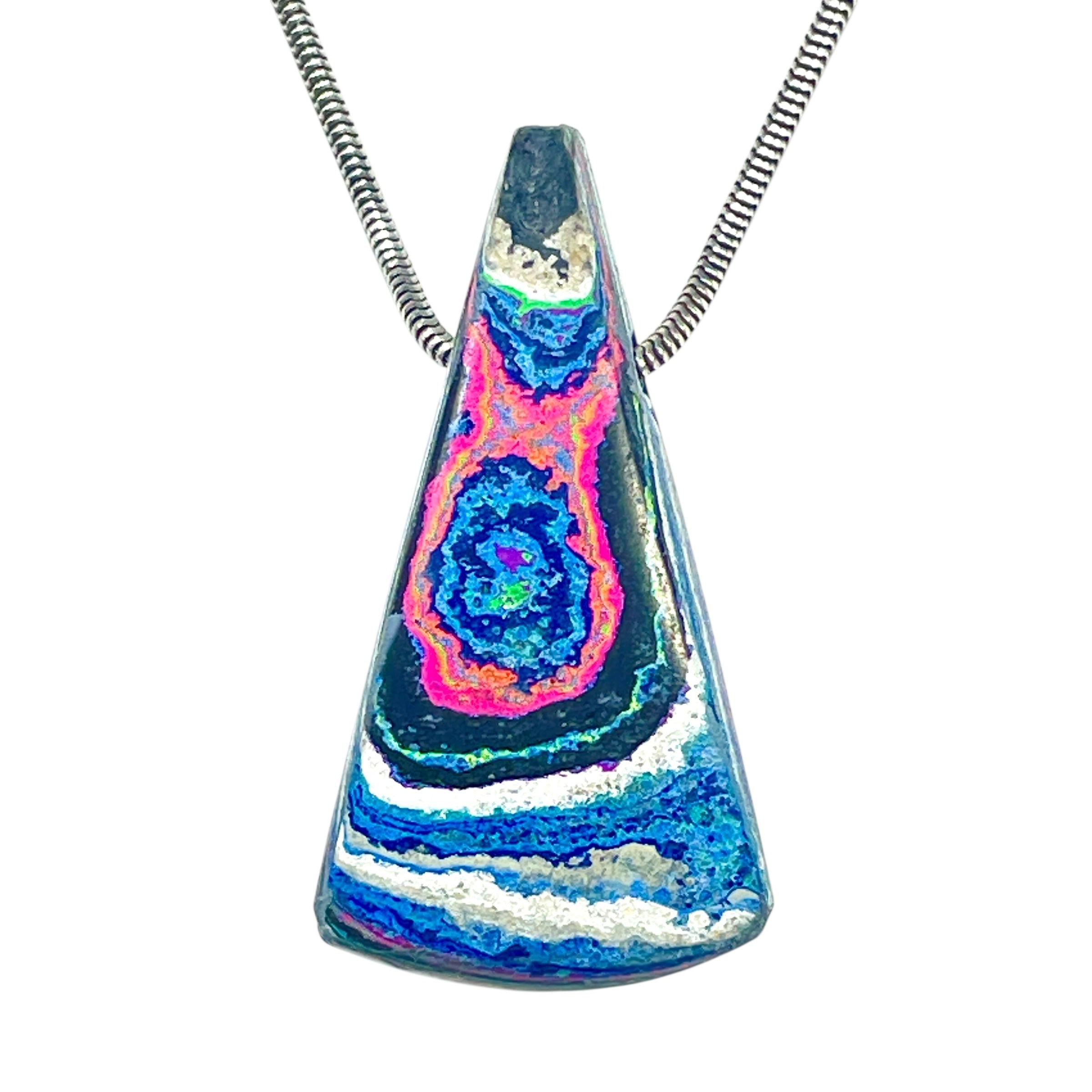 DVH Fluorescent Funkite Wedge Bead Industrial Paint (Fordite related) 45x24x12mm (6203) - DVHdesigns