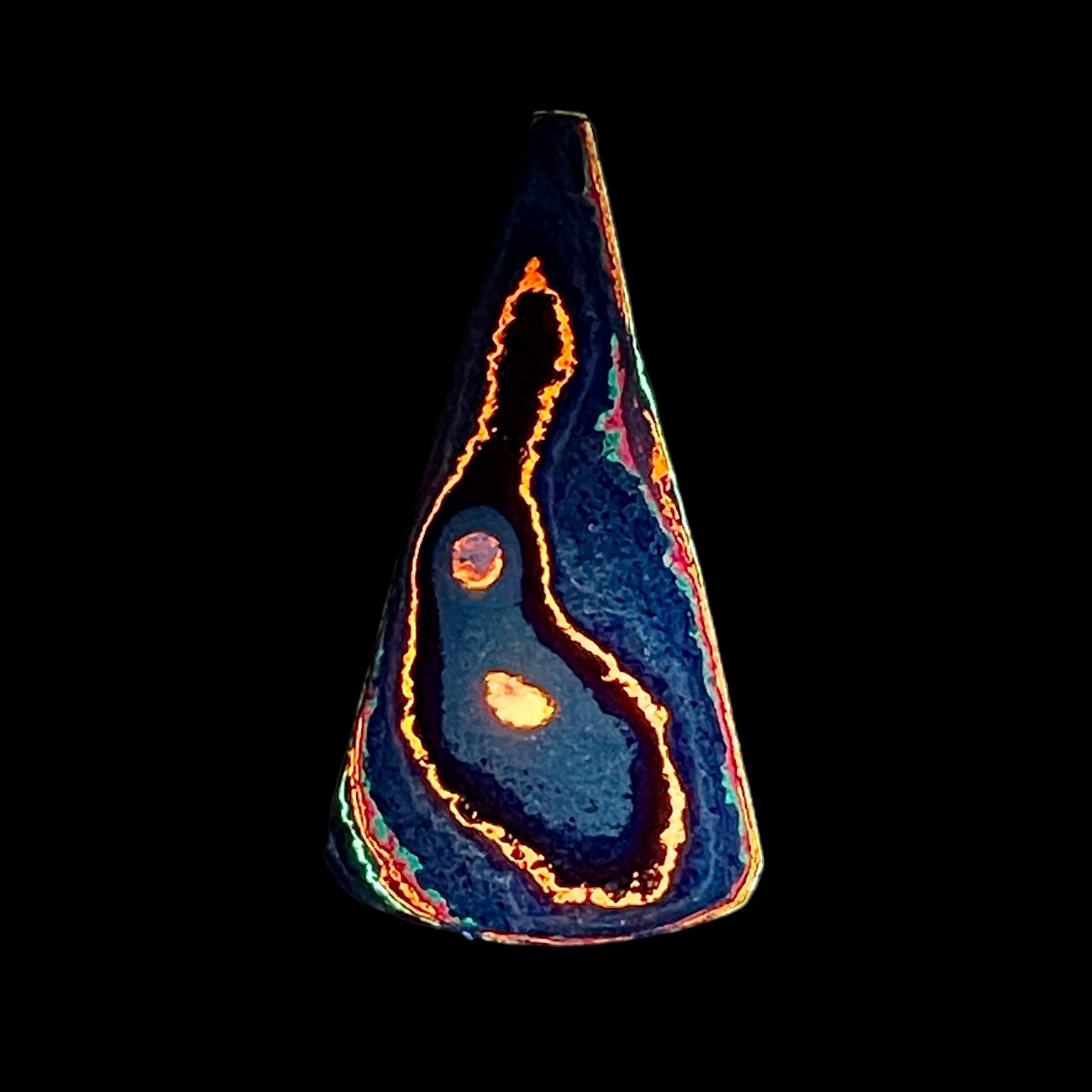 DVH Fluorescent Funkite Wedge Bead Industrial Paint (Fordite related) 45x24x12mm (6203) - DVHdesigns