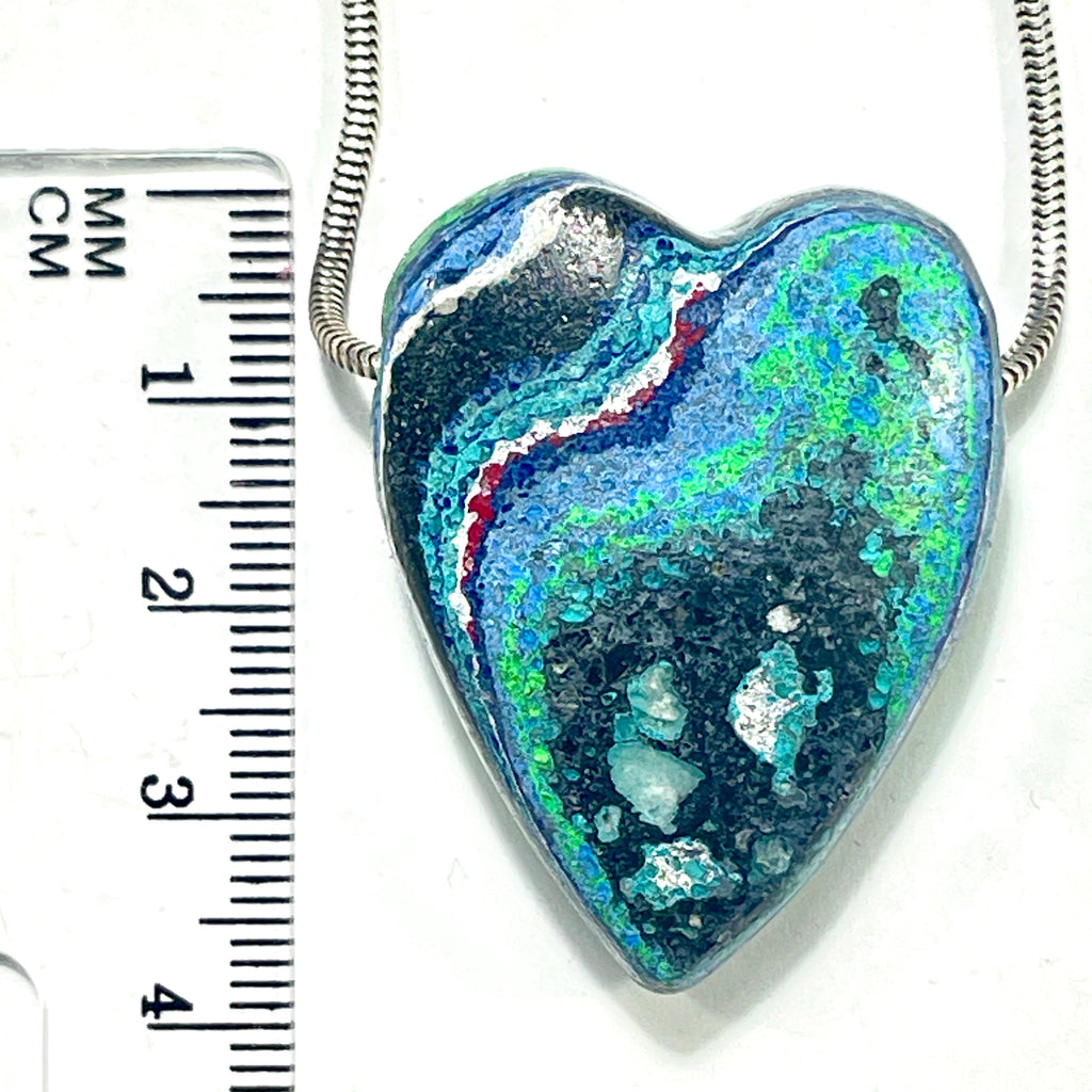 DVH Fluorescent Funkite Heart Bead Industrial Paint (Fordite related) 38x30x14mm (6206) - DVHdesigns