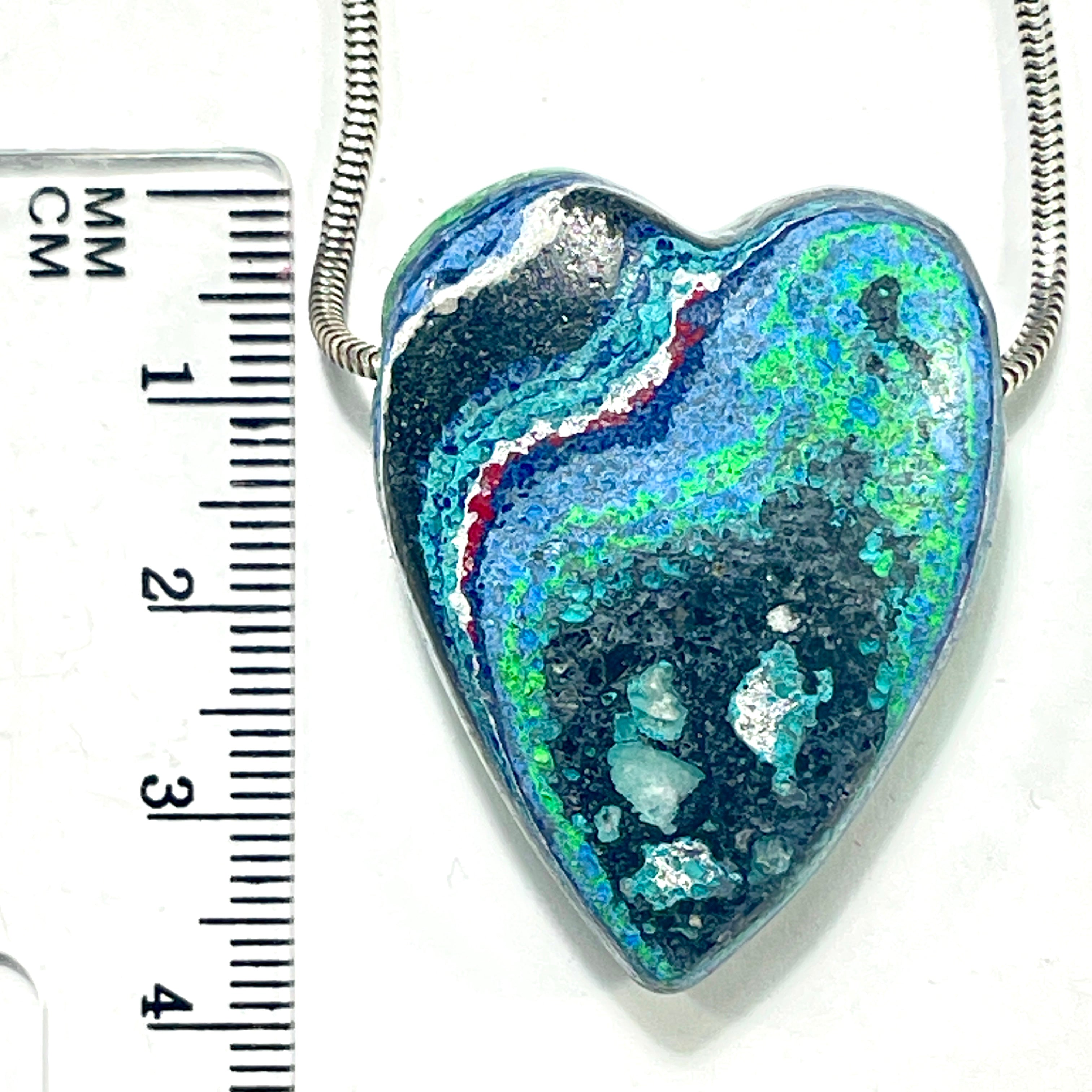 DVH Fluorescent Funkite Heart Bead Industrial Paint (Fordite related) 38x30x14mm (6206) - DVHdesigns