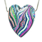 DVH Fluorescent Funkite Heart Bead Industrial Paint (Fordite related) 45x38x16mm (6208)