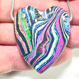 DVH Fluorescent Funkite Heart Bead Industrial Paint (Fordite related) 45x38x16mm (6208)