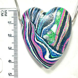 DVH Fluorescent Funkite Heart Bead Industrial Paint (Fordite related) 45x38x16mm (6208)