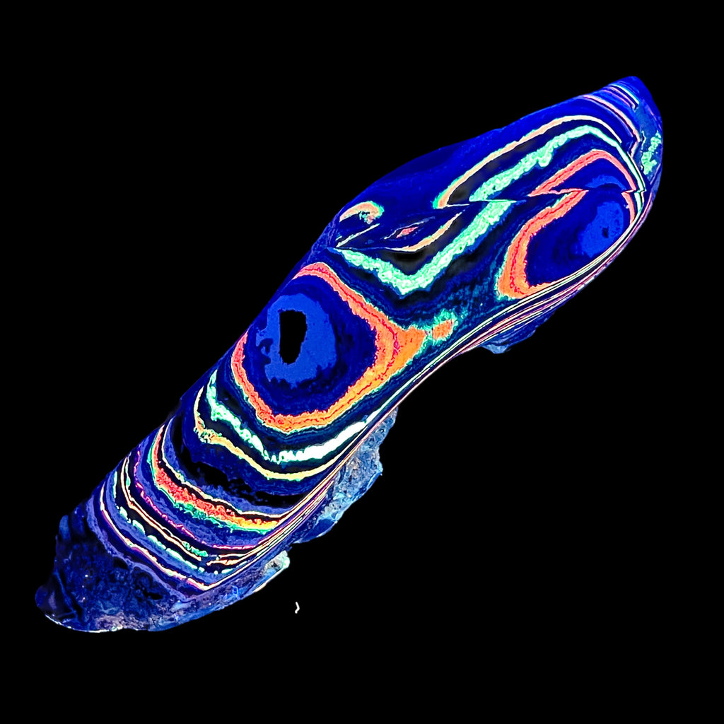 DVH Fluorescent Funkite Polished Face Rough Specimen  120x30x24mm 86g Like Fordite (6437) - DVHdesigns