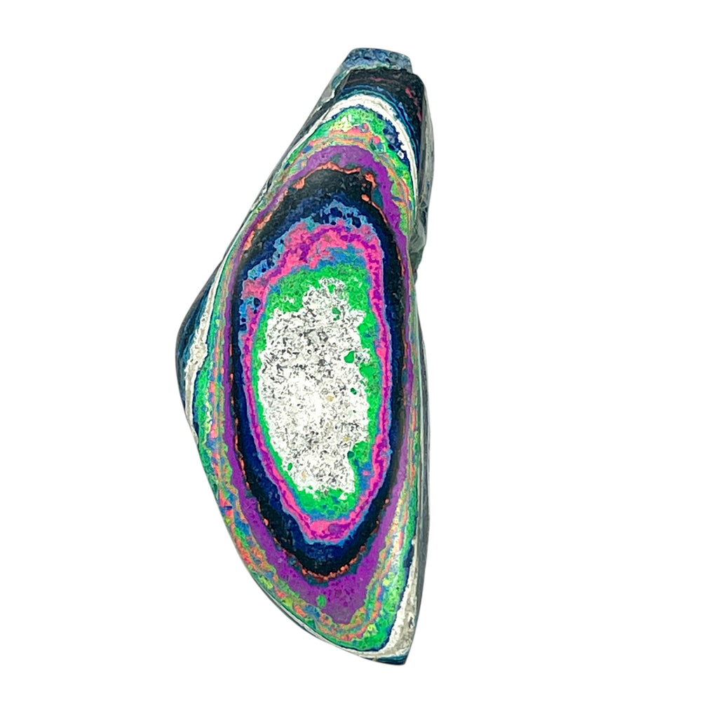 DVH Fluorescent Funkite Polished Face Rough Specimen  58x24x12mm 15g Like Fordite (6438) - DVHdesigns