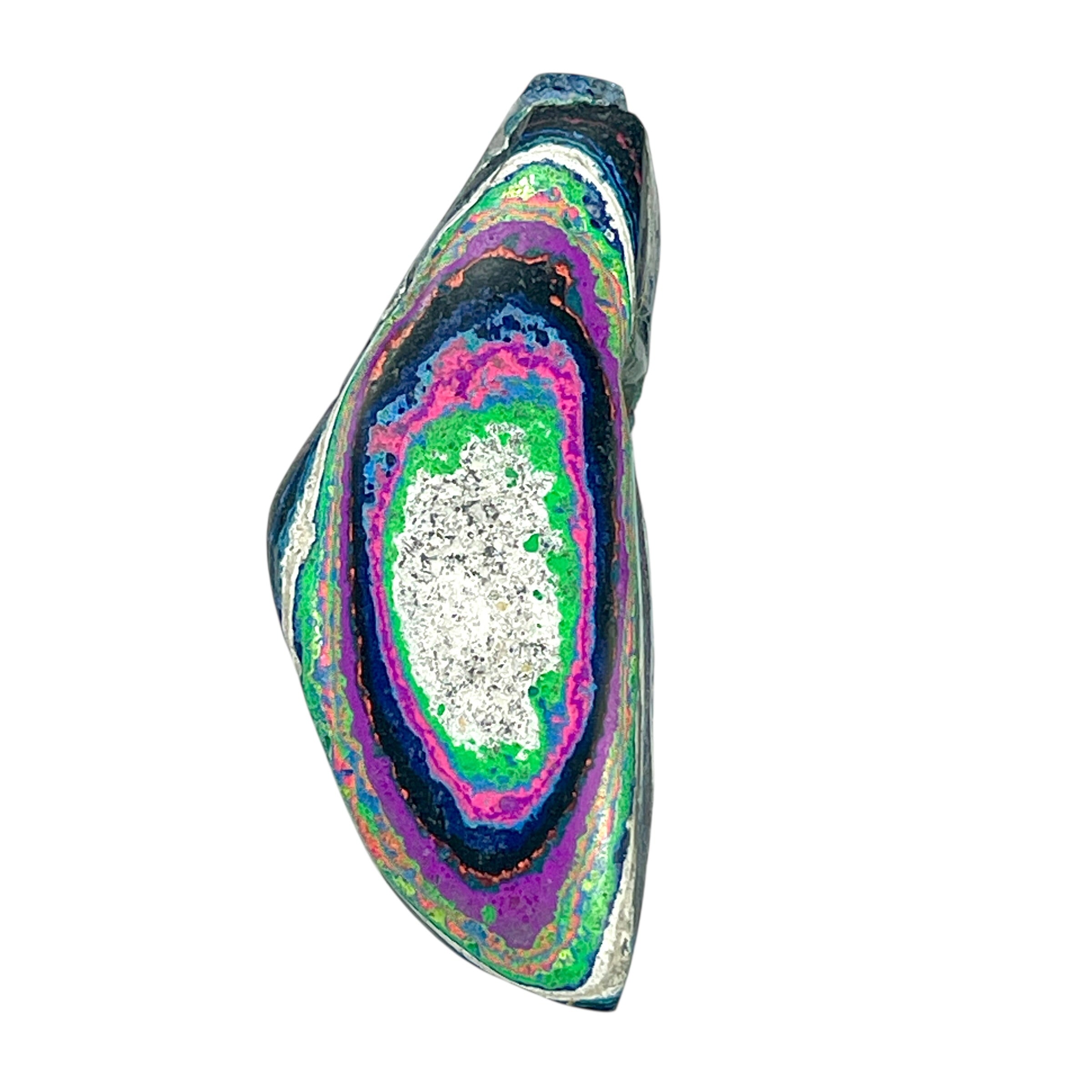 DVH Fluorescent Funkite Polished Face Rough Specimen  58x24x12mm 15g Like Fordite (6438) - DVHdesigns
