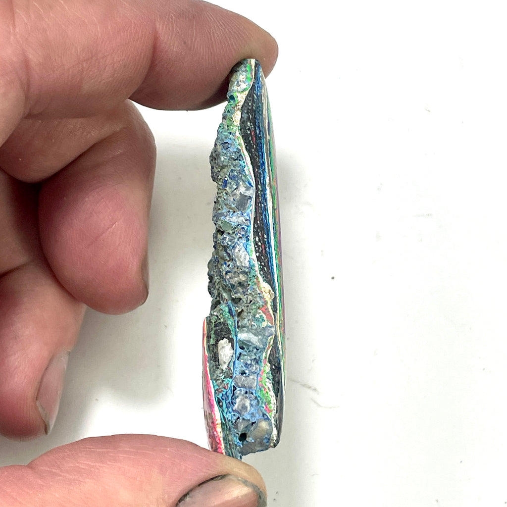 DVH Fluorescent Funkite Polished Face Rough Specimen  58x24x12mm 15g Like Fordite (6438) - DVHdesigns