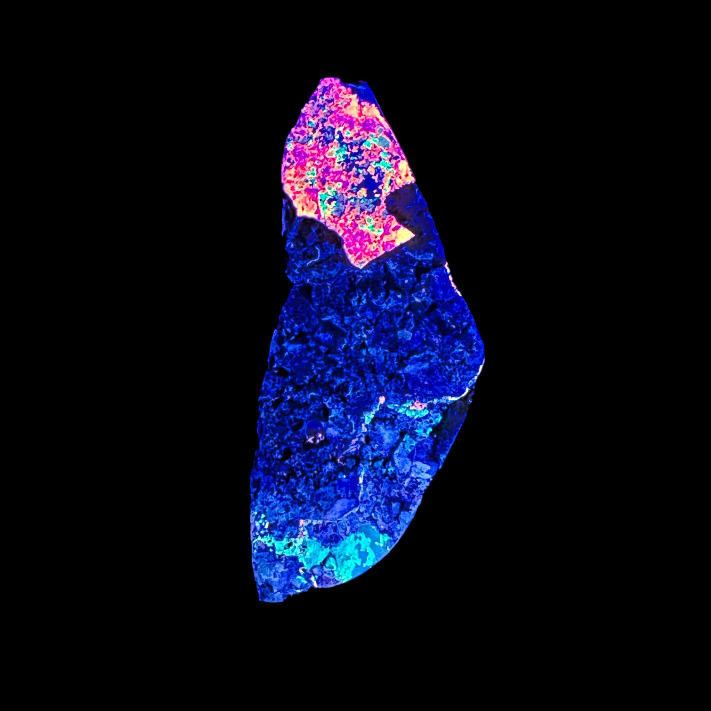 DVH Fluorescent Funkite Polished Face Rough Specimen  58x24x12mm 15g Like Fordite (6438) - DVHdesigns
