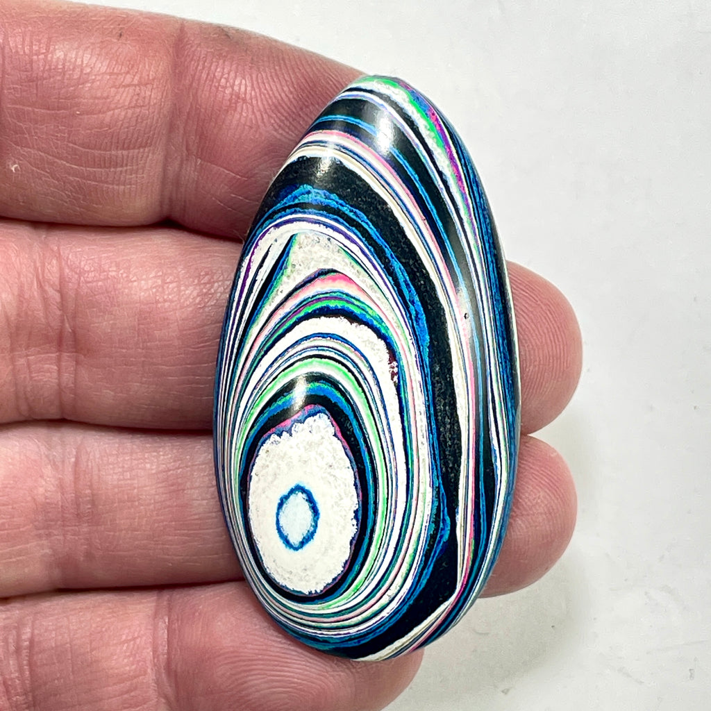 DVH Fluorescent Funkite Freeform Cabochon 55x29x8mm (Like Fordite) (6439)