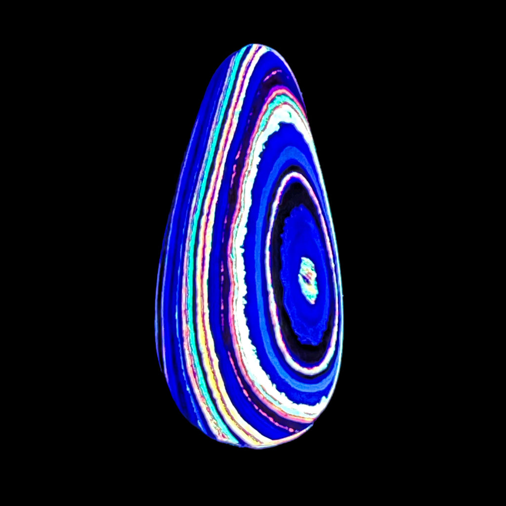 DVH Fluorescent Funkite Freeform Cabochon 40x19x5mm (Like Fordite) (6440) - DVHdesigns