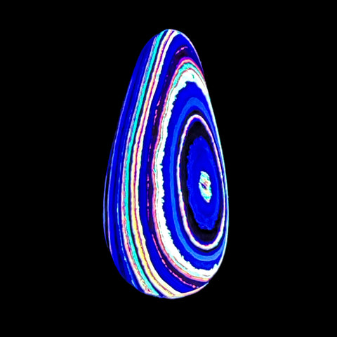 DVH Fluorescent Funkite Freeform Cabochon 40x19x5mm (Like Fordite) (6440)