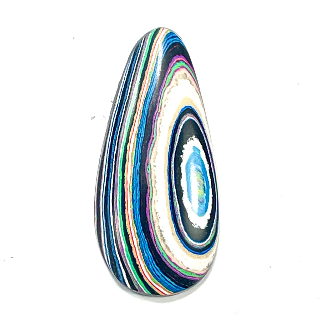 DVH Fluorescent Funkite Freeform Cabochon 40x19x5mm (Like Fordite) (6440) - DVHdesigns