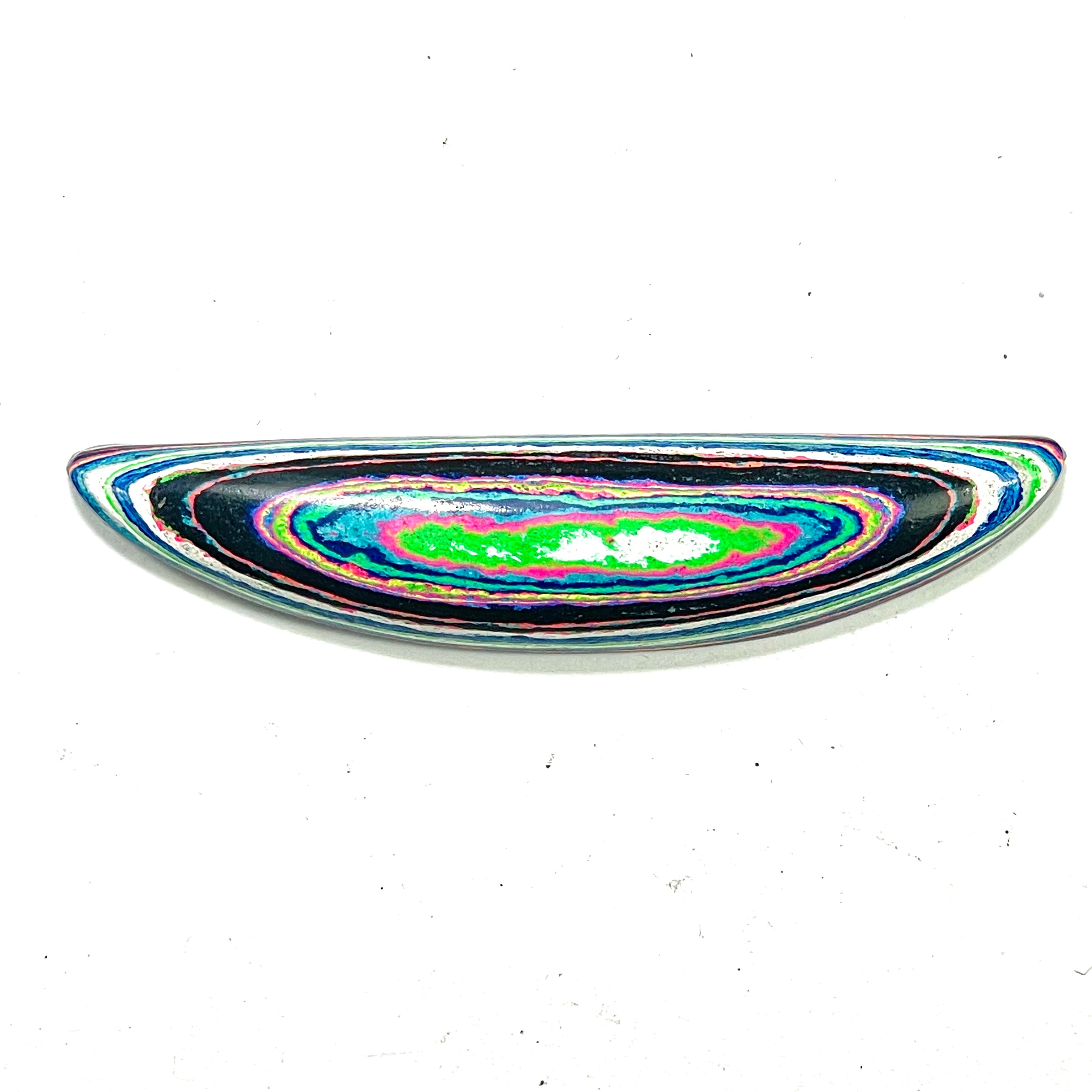 DVH Fluorescent Funkite Freeform Cabochon 58x13x6mm (Like Fordite) (6441)