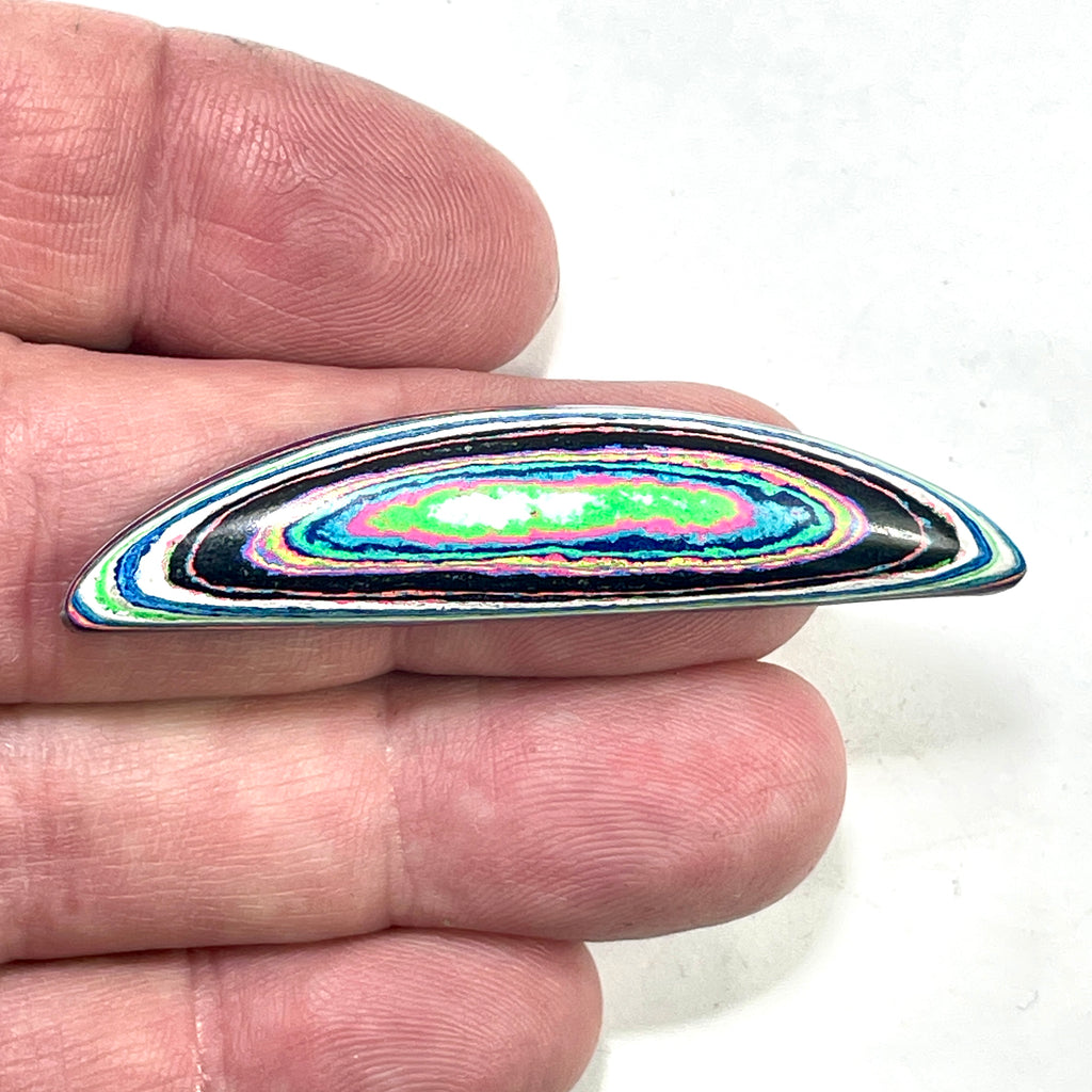 DVH Fluorescent Funkite Freeform Cabochon 58x13x6mm (Like Fordite) (6441)
