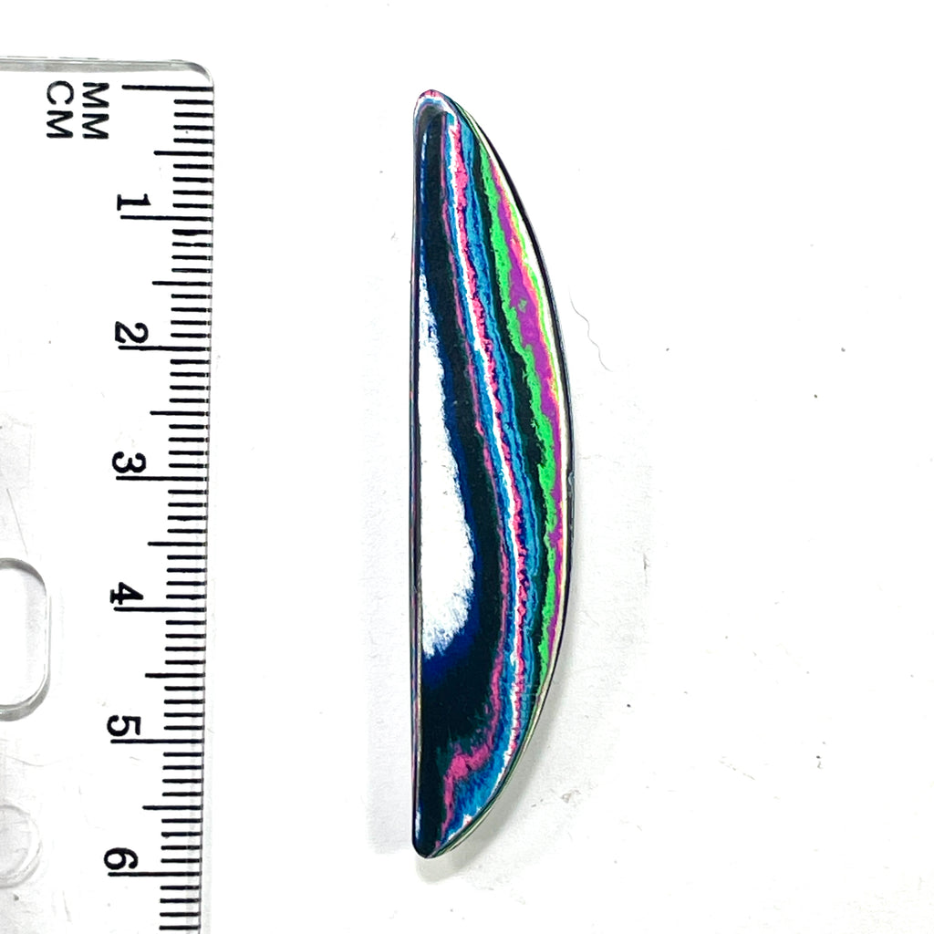DVH Fluorescent Funkite Freeform Cabochon 58x13x6mm (Like Fordite) (6441)