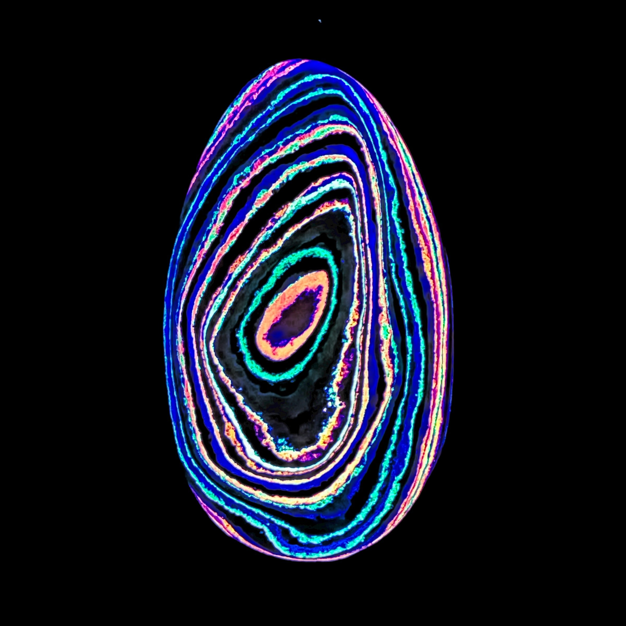 DVH Fluorescent Funkite Freeform Cabochon 64x38x10mm (Like Fordite) (6442) - DVHdesigns