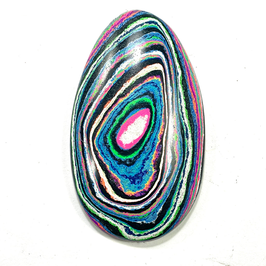 DVH Fluorescent Funkite Freeform Cabochon 64x38x10mm (Like Fordite) (6442) - DVHdesigns