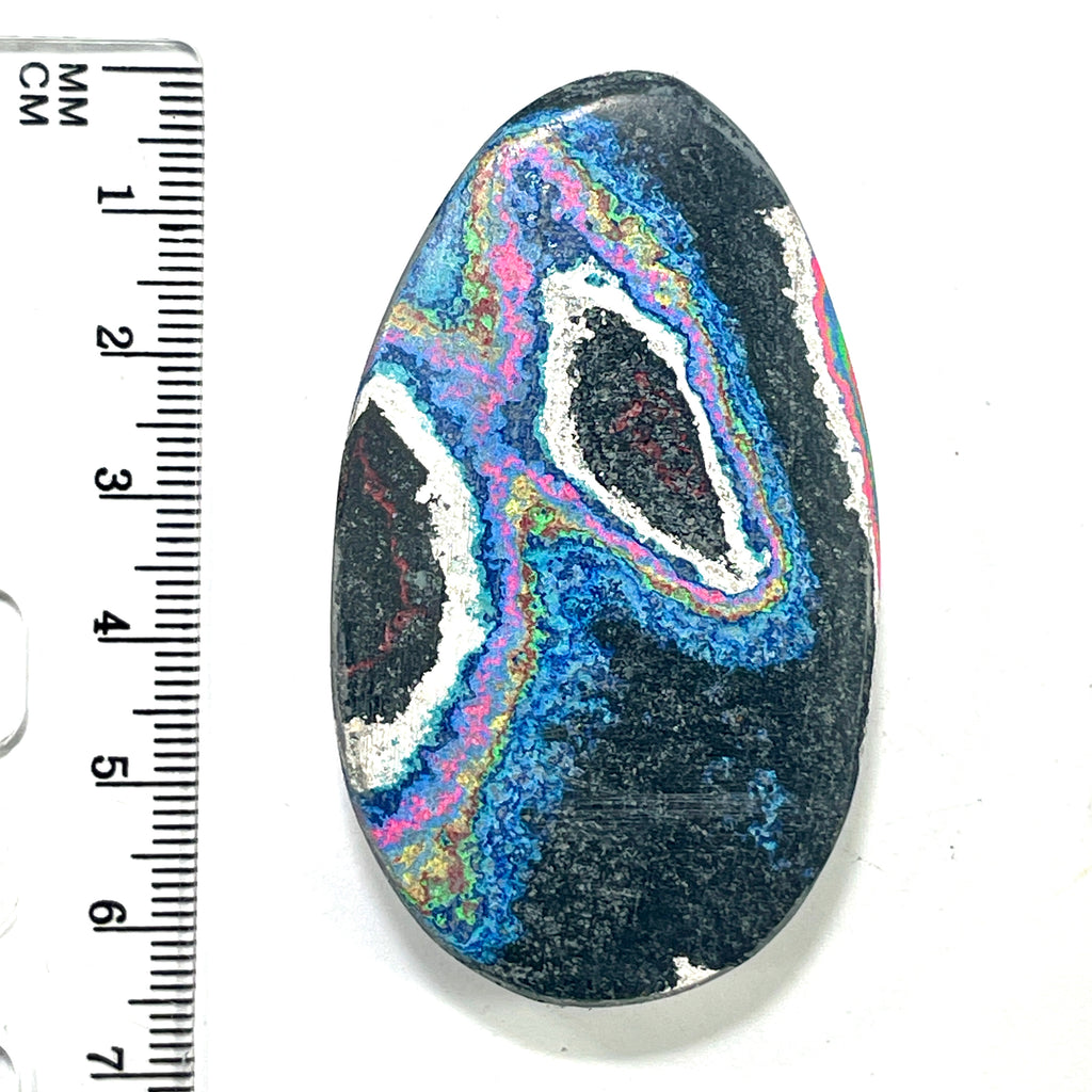 DVH Fluorescent Funkite Freeform Cabochon 64x38x10mm (Like Fordite) (6442) - DVHdesigns