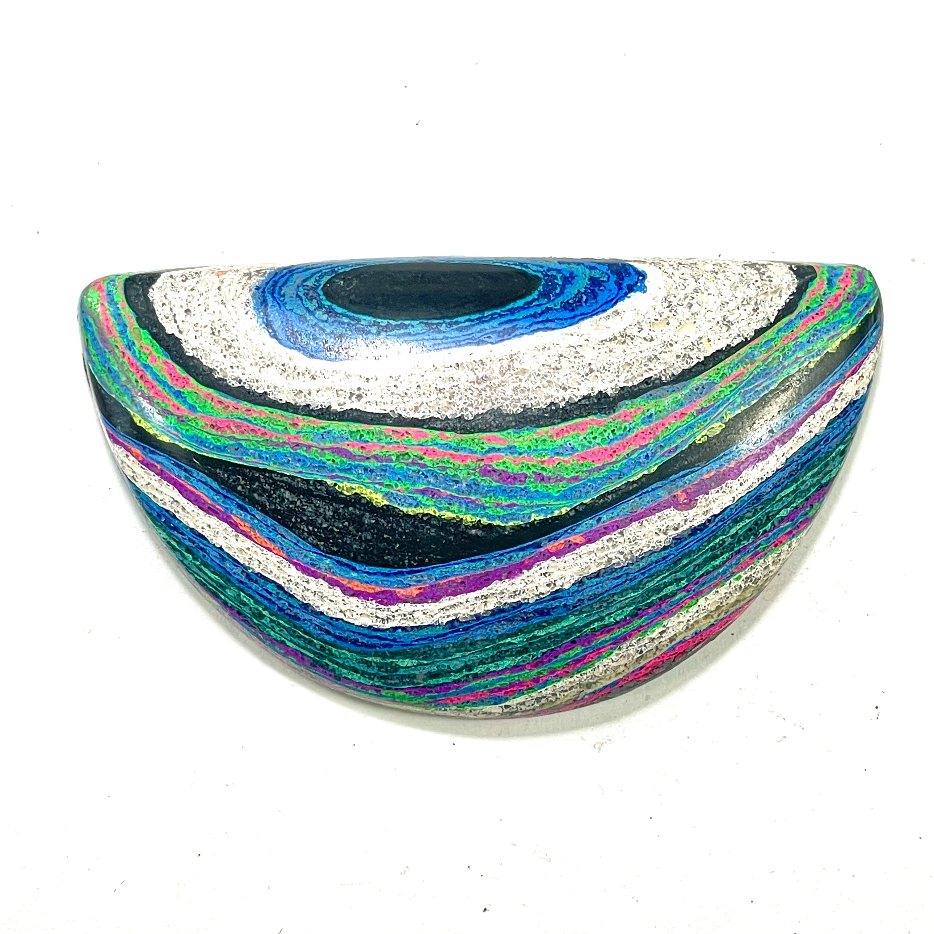 DVH Fluorescent Funkite Freeform Cabochon 56x32x8mm (Like Fordite) (6444) - DVHdesigns