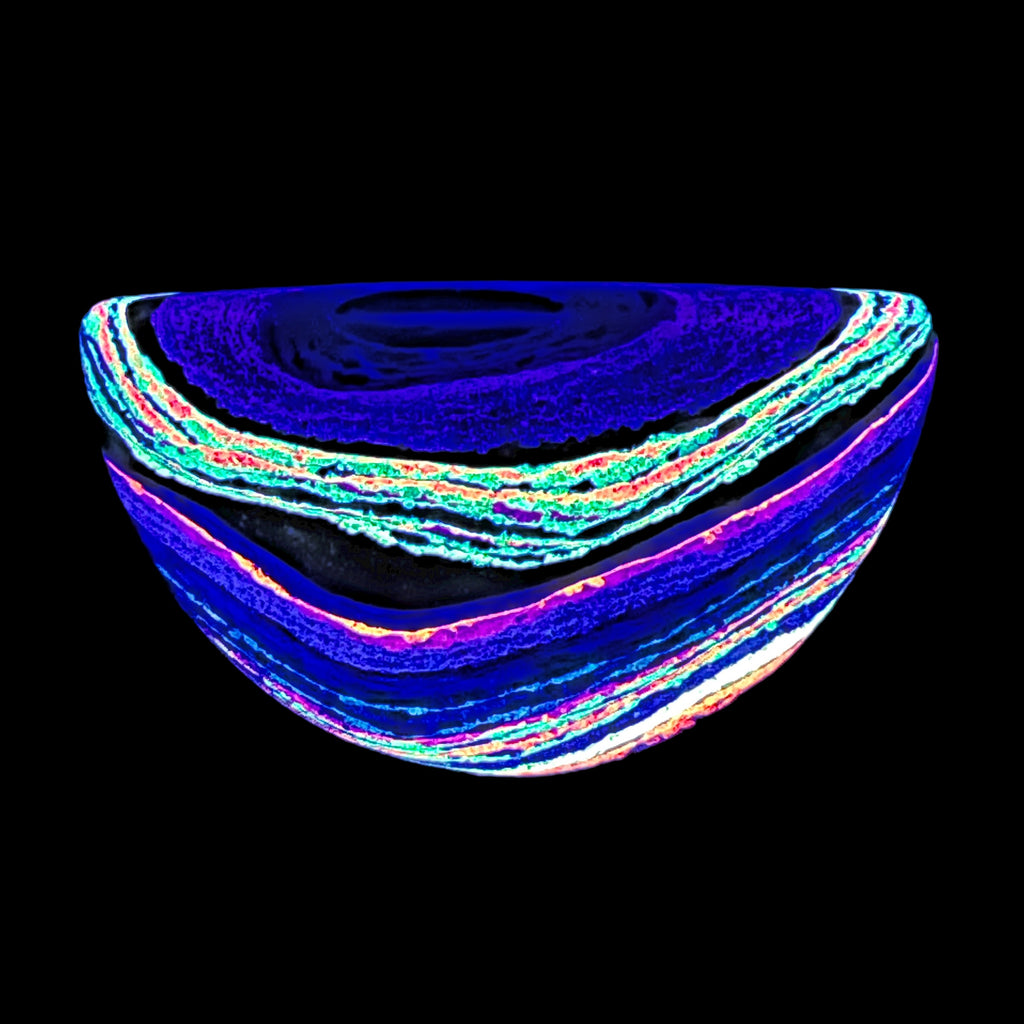 DVH Fluorescent Funkite Freeform Cabochon 56x32x8mm (Like Fordite) (6444) - DVHdesigns