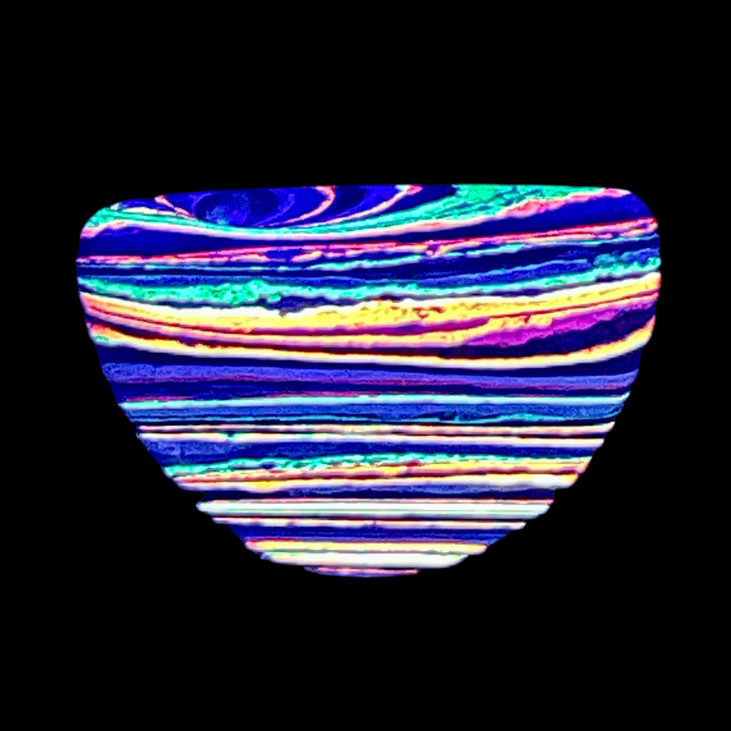 DVH Fluorescent Funkite Freeform Cabochon 21x32x7mm (Like Fordite) (6445)