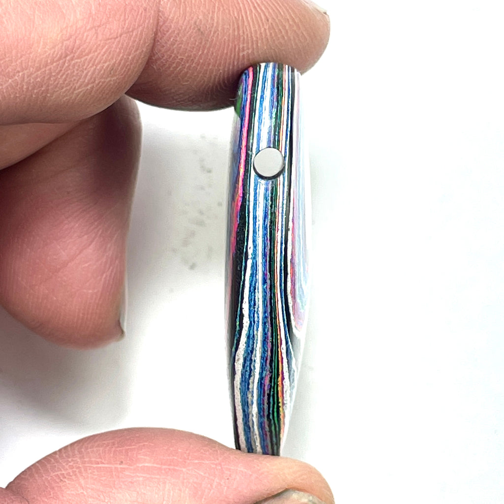 DVH Fluorescent Funkite Freeform Heart Bead Pendant 44x36x9mm (Like Fordite) (6462)