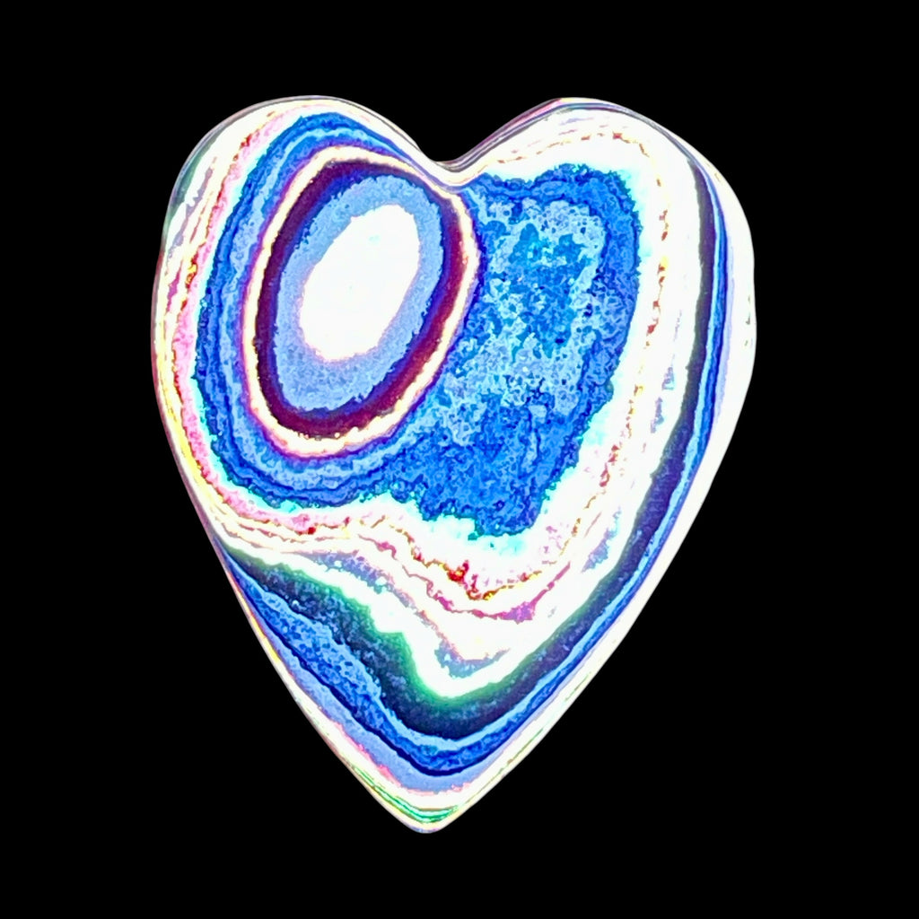 DVH Fluorescent Funkite Freeform Heart Bead Pendant 44x36x9mm (Like Fordite) (6462)