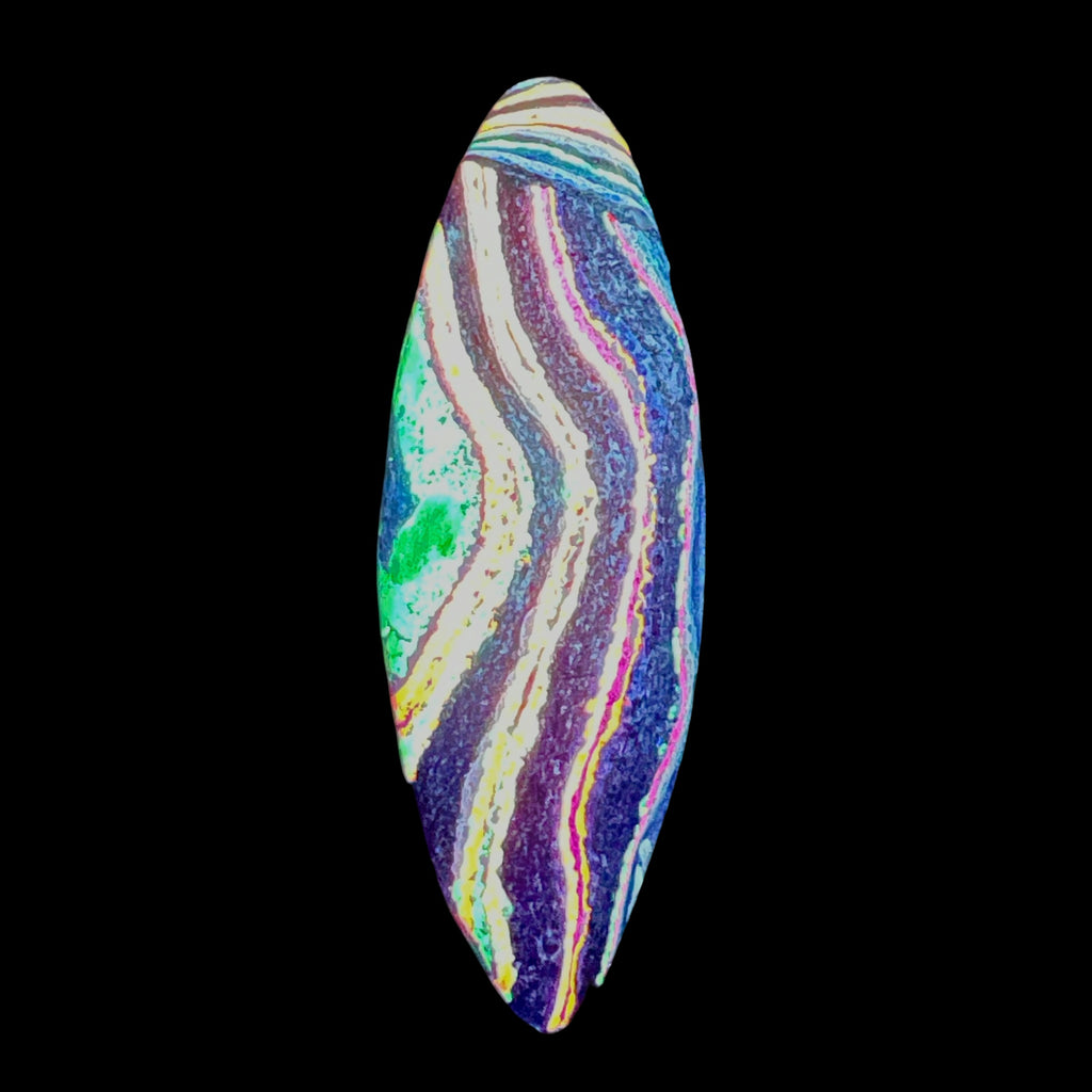 DVH Fluorescent Funkite Freeform Bead Pendant 65x22x14mm (Like Fordite) (6463)