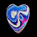 DVH Fluorescent Funkite Freeform Heart Bead Pendant 40x32x9mm (Like Fordite) (6465)