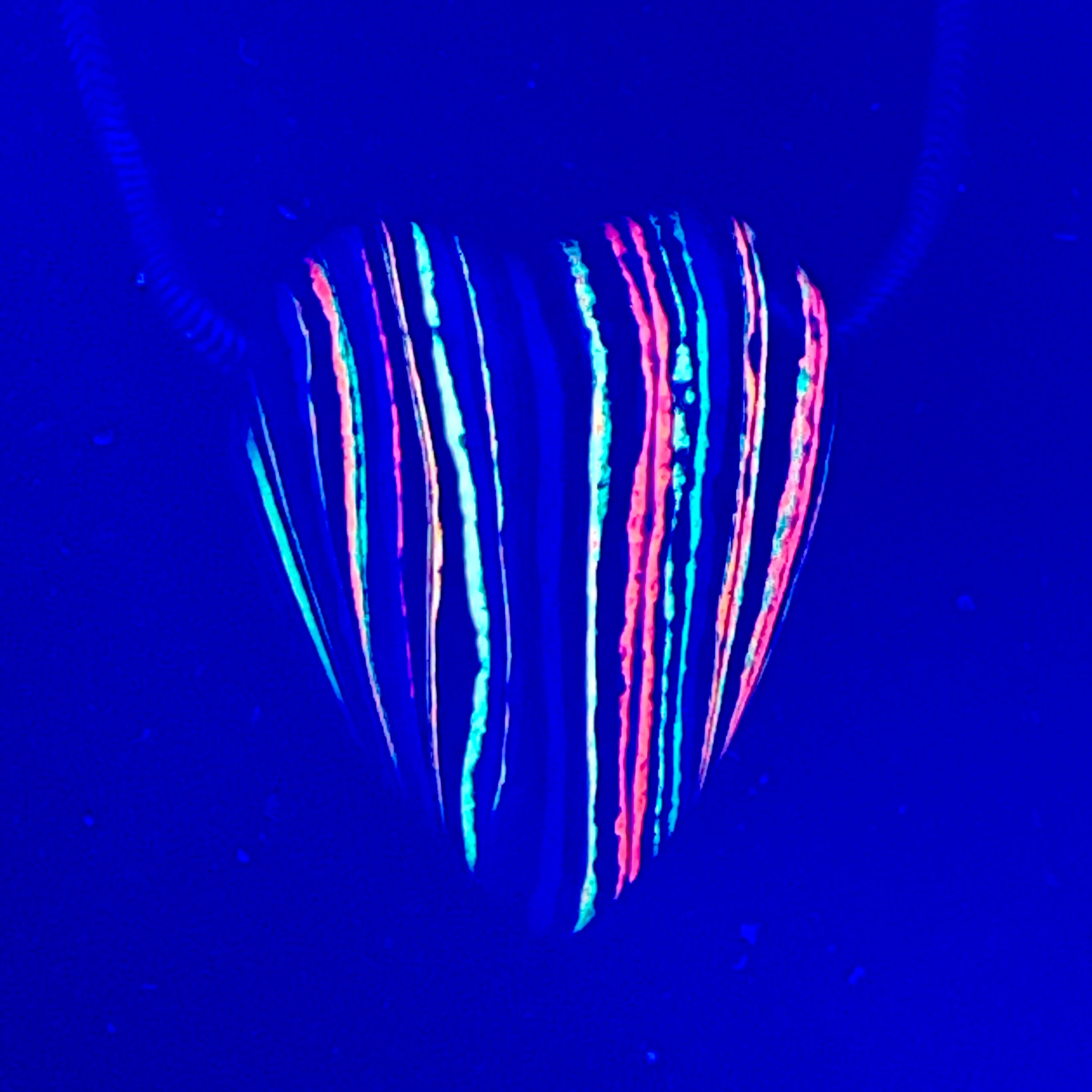 DVH Fluorescent Funkite Heart Bead Industrial Paint (Fordite related) 26x22x17mm (6634)