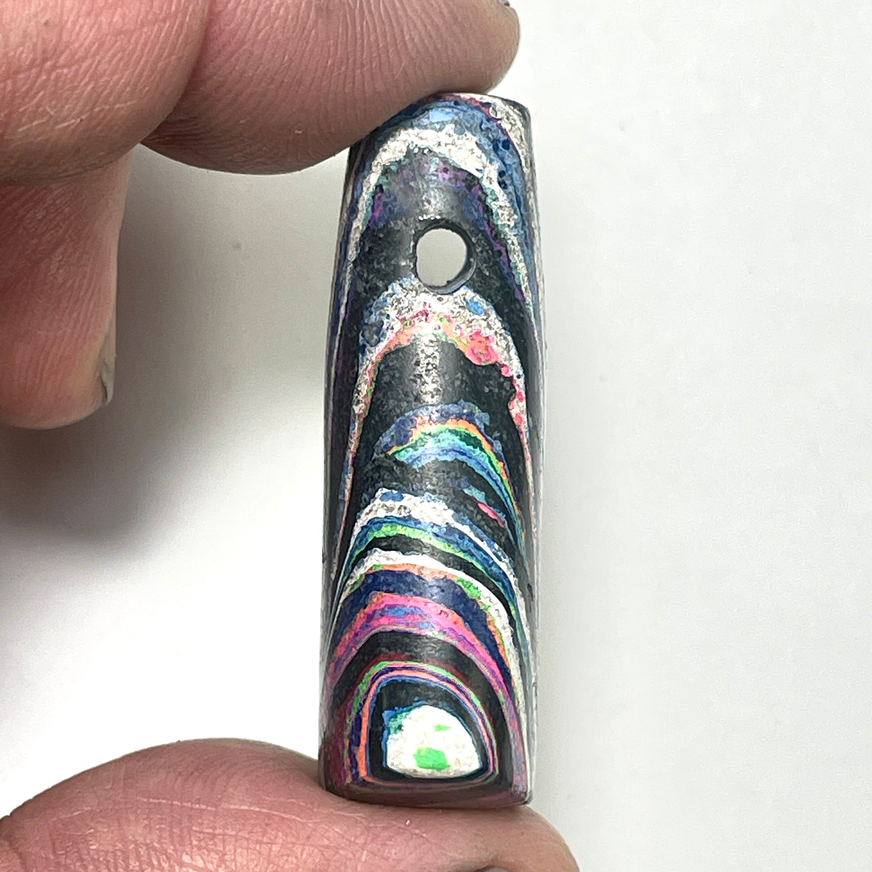 DVH Fluorescent Funkite Bead Industrial Paint (Fordite related) 43x24x13mm (6636) - DVHdesigns