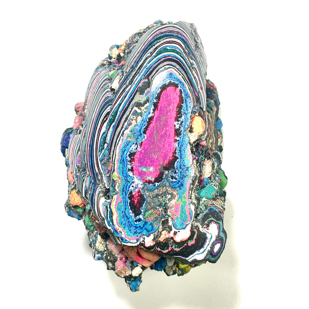 AAA+ Fluorescent Funkite Polished Face Display Specimen 110x73x53mm 325g Like Fordite (6637)