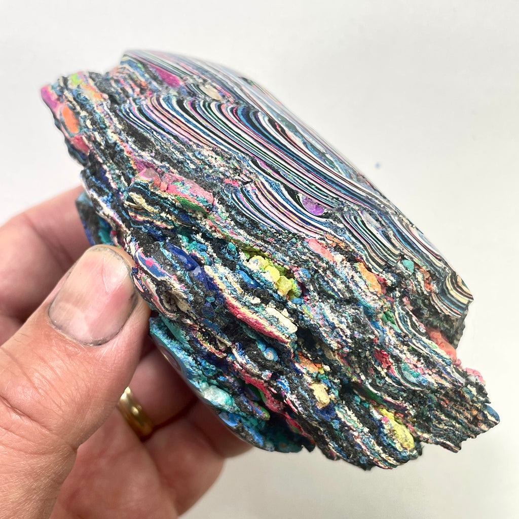 AAA+ Fluorescent Funkite Polished Face Display Specimen 110x73x53mm 325g Like Fordite (6637)