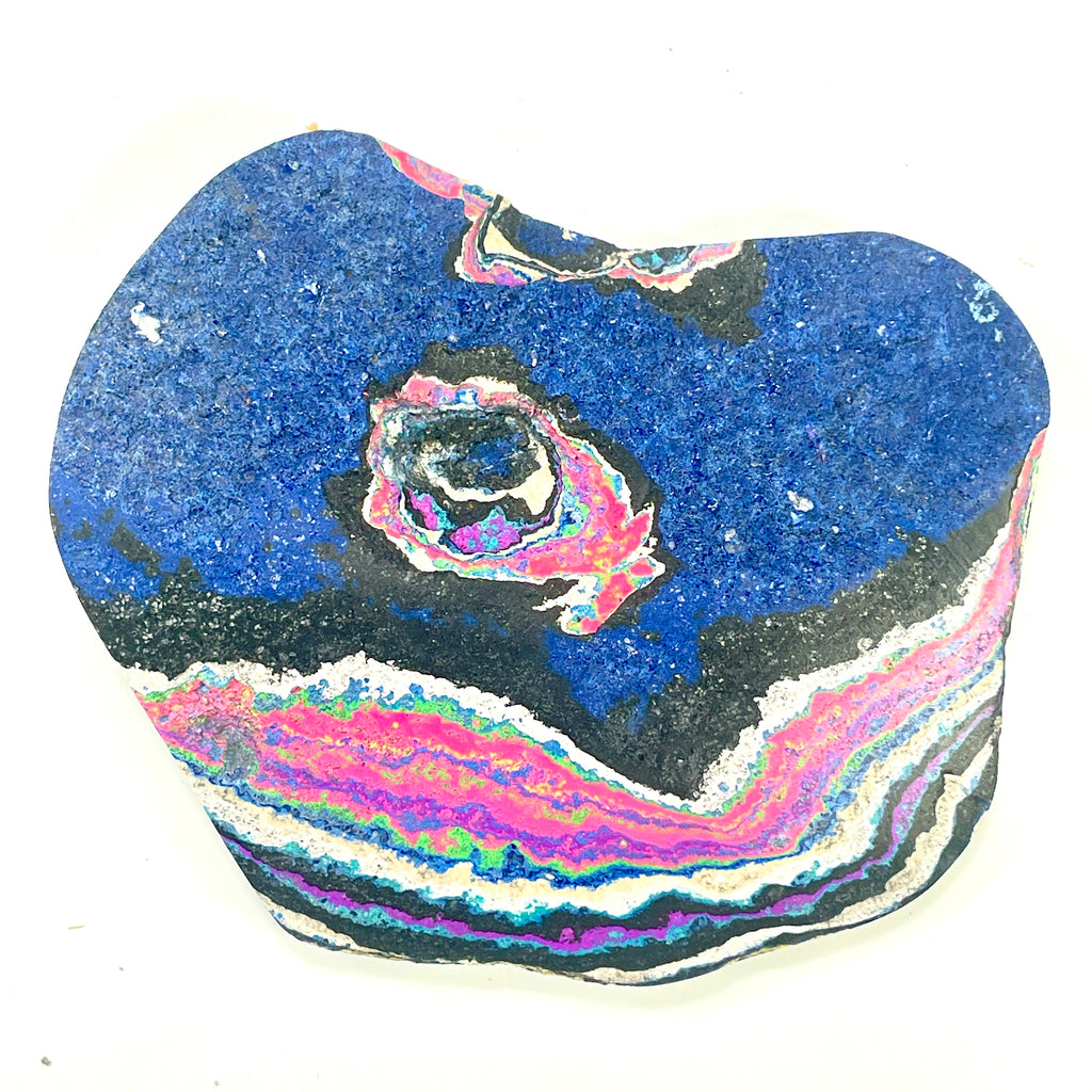 DVH Fluorescent Funkite Polished Face Rough Specimen 90x75x11mm 90g Like Fordite (6641)