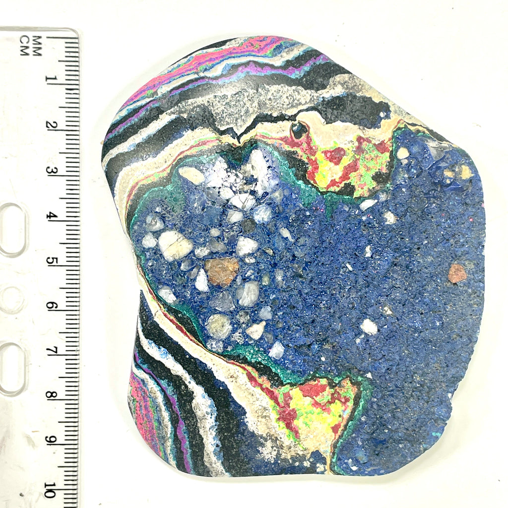 DVH Fluorescent Funkite Polished Face Rough Specimen 90x75x11mm 90g Like Fordite (6641)
