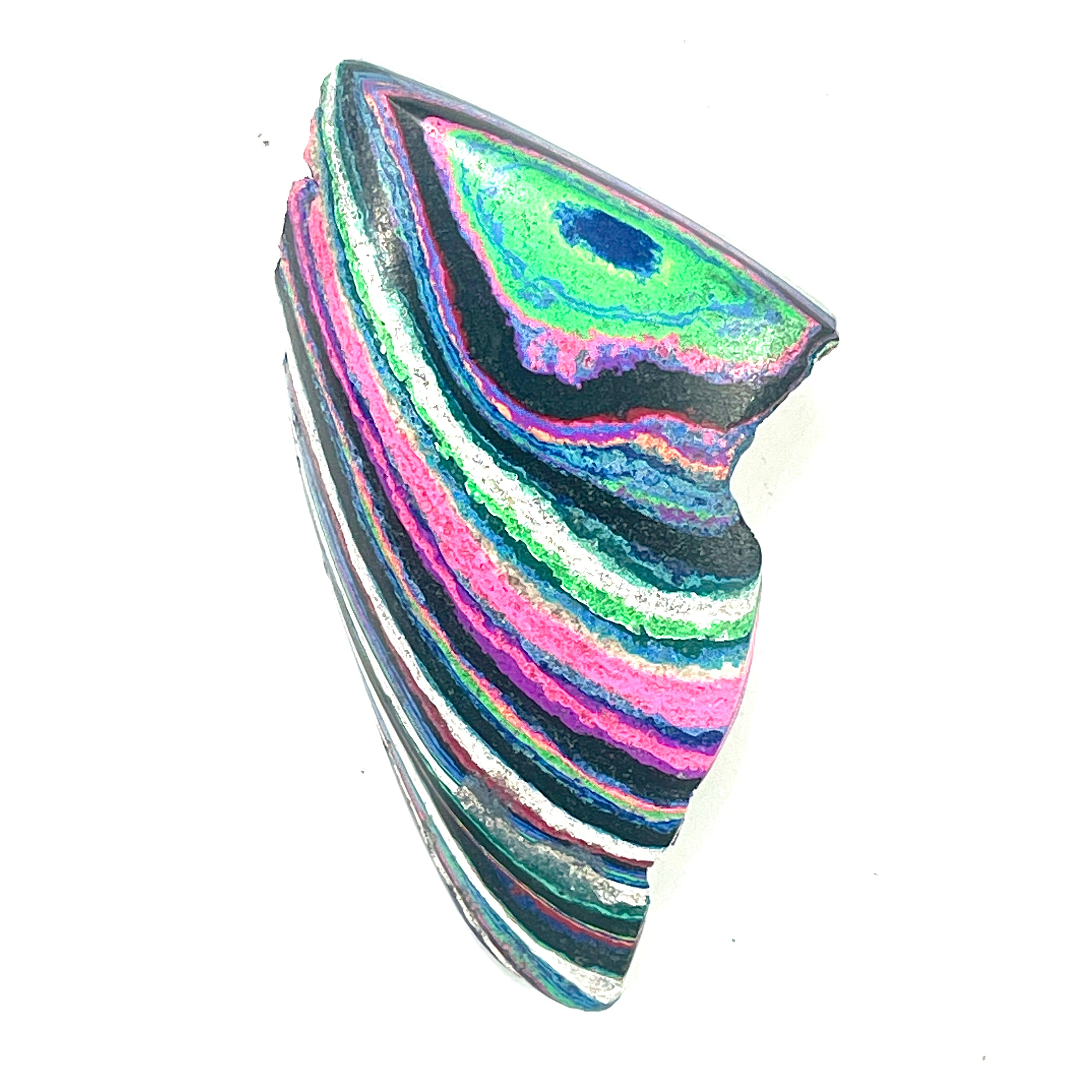 DVH Fluorescent Funkite Polished Face Rough Specimen 70x37x21mm 32g Like Fordite (6642)