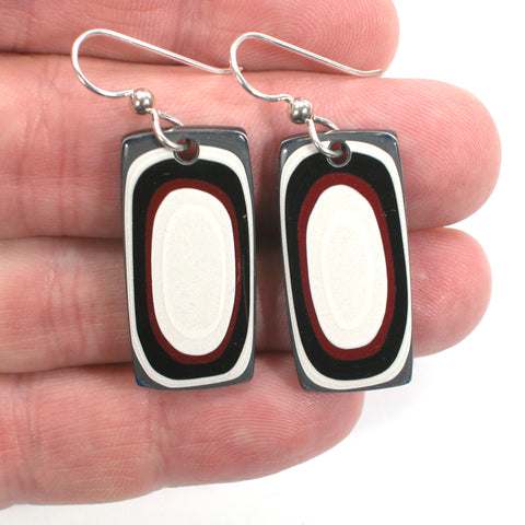 DVH Fordite Earrings Ford F150 Truck KC Assembly Sterling 31x14x3 (5349)