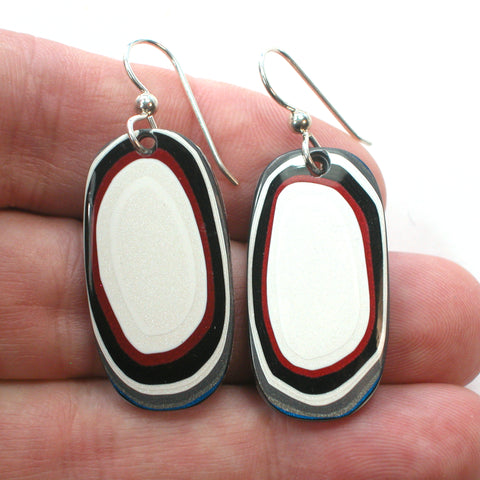 DVH Fordite Earrings Ford F150 Truck KC Assembly Sterling 35x17x3 (5360)